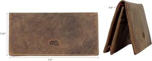 Women Genuine Leather Bifold Long Wallet RFID Blocking Wallet
